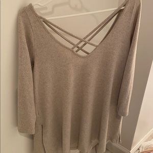 Nordstrom Light Grey/tan/beige 3/4 sleeve sweater